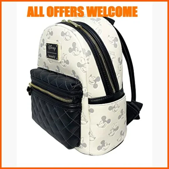 Faux Leather Mickey Mouse Shoulder Bag with Adjustable Straps